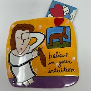Sandra Magsamen Plaque Tile “believe in your intuition” 6x5 1/2”  Tag Pre-owned